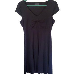 Toad & Co Rosemarie Cap Sleeve Knee Length Dress Size M Black Whimsigoth Witchy